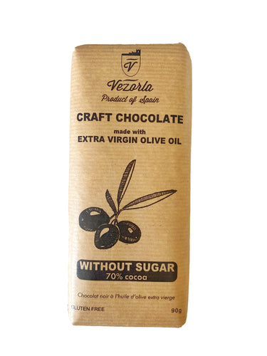 Pre-order WITHOUT SUGAR, 90g. Craft dark chocolate made with Picual spanish olive oil. Available in CA 🇨🇦  & US 🇺🇸 . </b> </b>  <B></b>