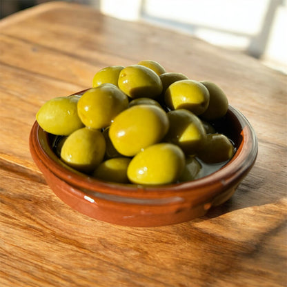 Andalusian green olives in brine CHUPADEDOS unpitted. 500g.