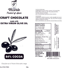 84% COCOA, 90g. Craft dark chocolate made with Picual spanish olive oil. Available in CA 🇨🇦  & US 🇺🇸 . </b> </b>  <B></b>