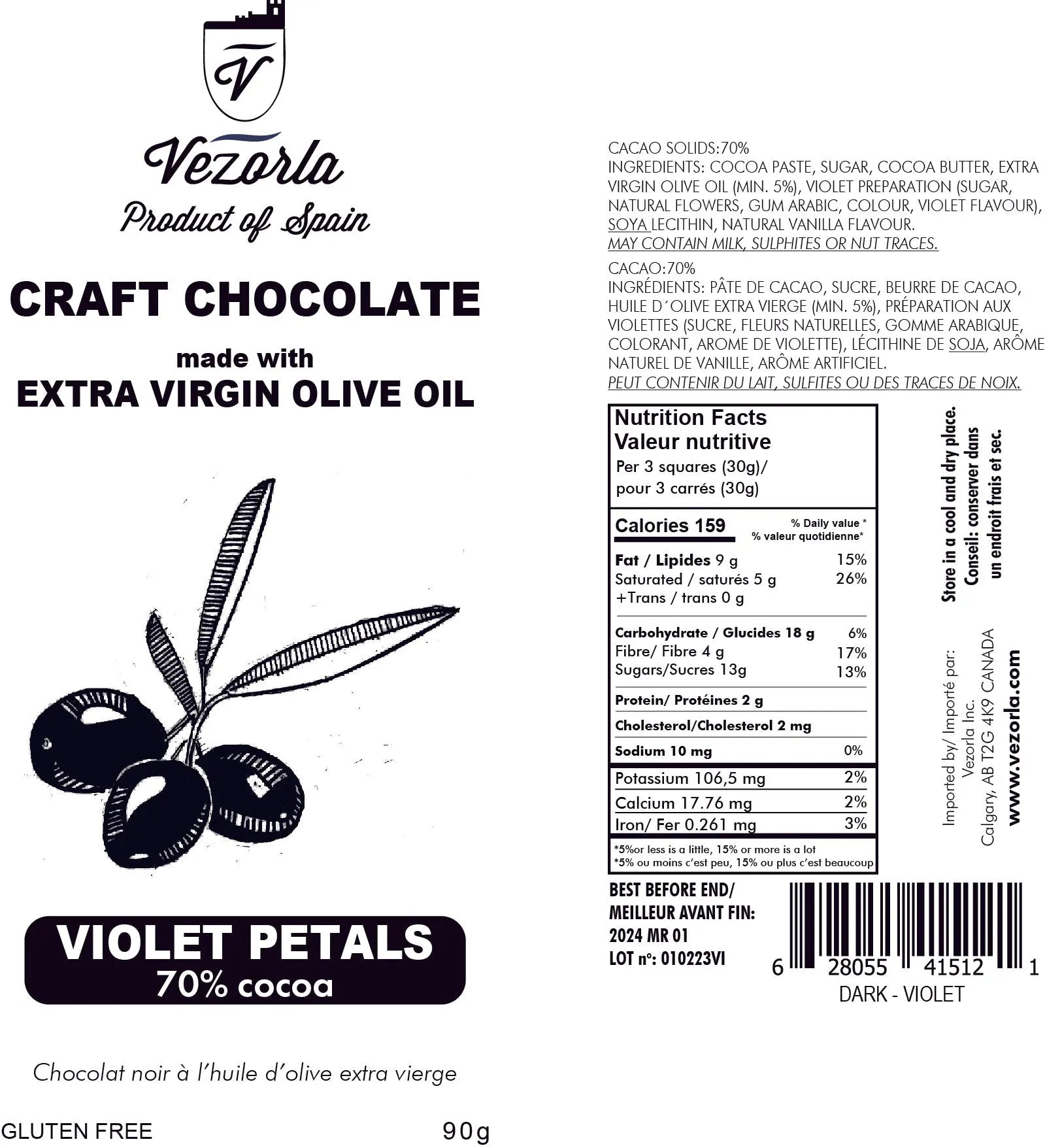 Violet Chocolates | Olive Oil Chocolates – Vezorla
